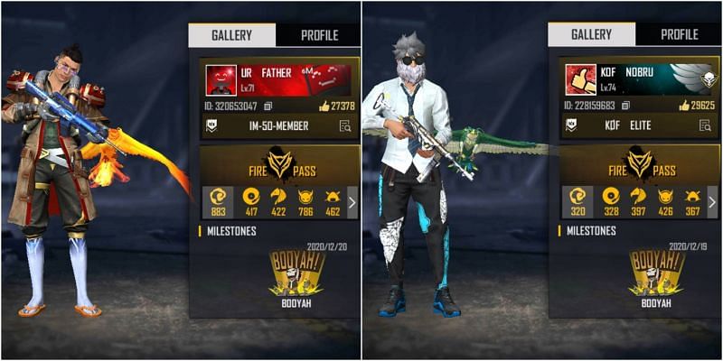 Free Fire IDs of both YouTubers