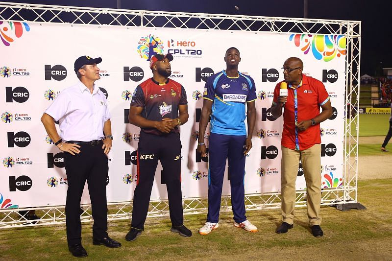 Kieron Pollard and Jason Holder during CPL