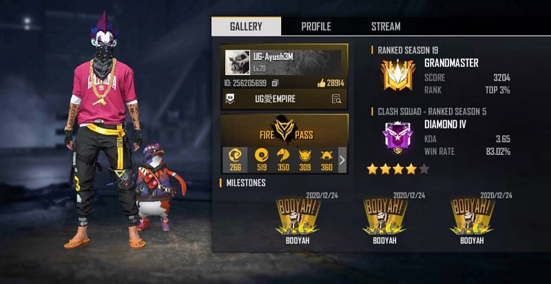 Ungraduate Gamer&#039;s Free Fire ID and stats