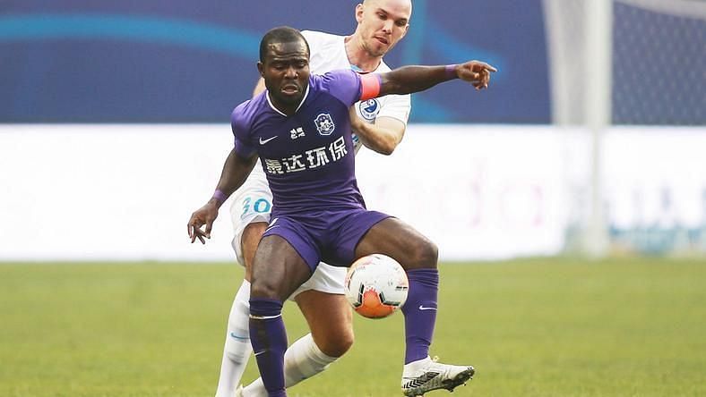 Frank Acheampong will aim to continue his scoring run for Tianjin Teda
