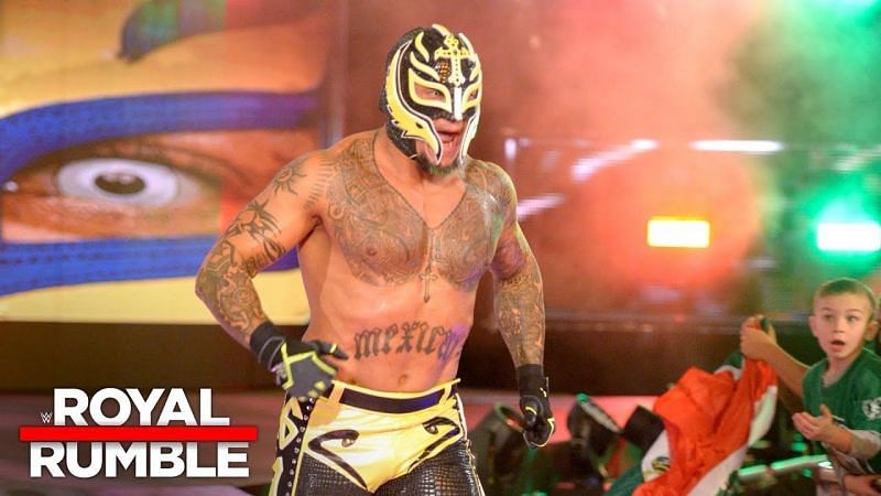 Rey Mysterio at the Royal Rumble in 2018