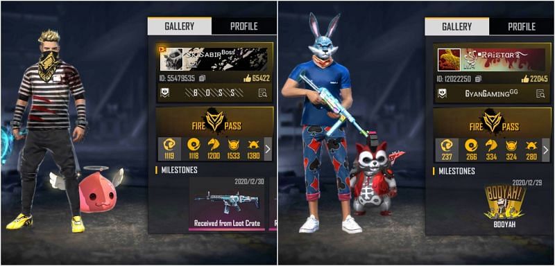 Free Fire IDs of both YouTubers