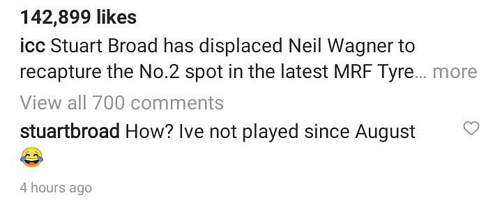 Stuart Broad&#039;s comment