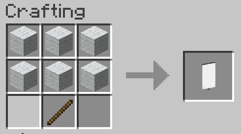 Fill the first six slots with your wool This will create the banner