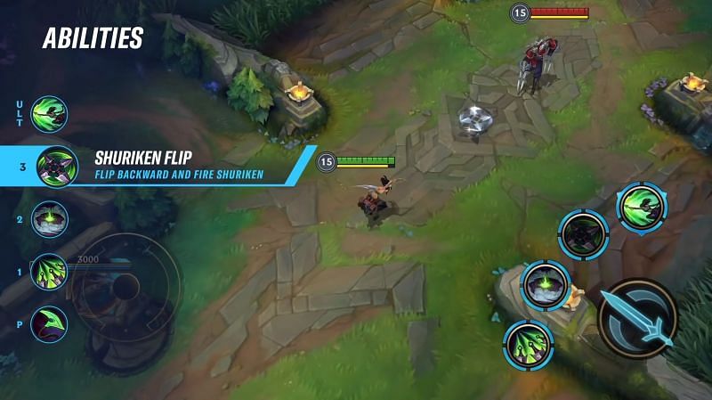 Akali&#039;s Shuriken Flip ability in Wild Rift (Image via Riot Games)