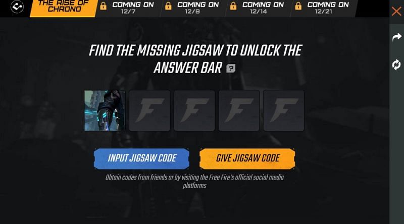 Press on the &quot;Give Jigsaw Code&quot;
