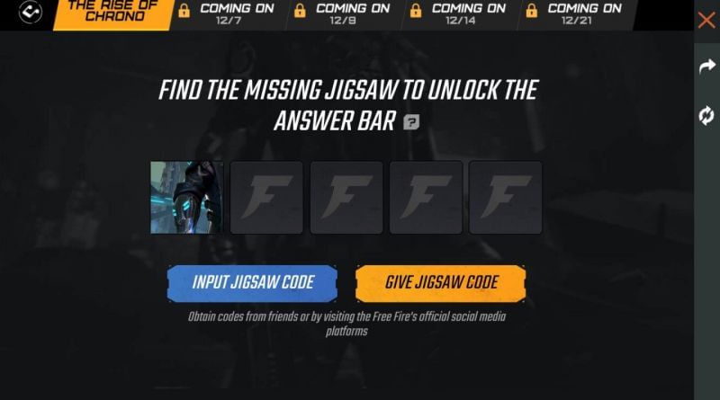 Press on the &quot;Give Jigsaw Code&quot;