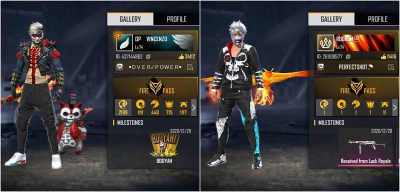 Free Fire IDs of both YouTubers