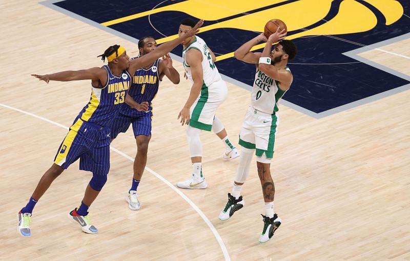 Boston Celtics&#039; Tristan Thompson in action against the Indiana Pacers