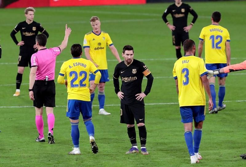 Barcelona suffered a 2-1 loss against Cadiz.