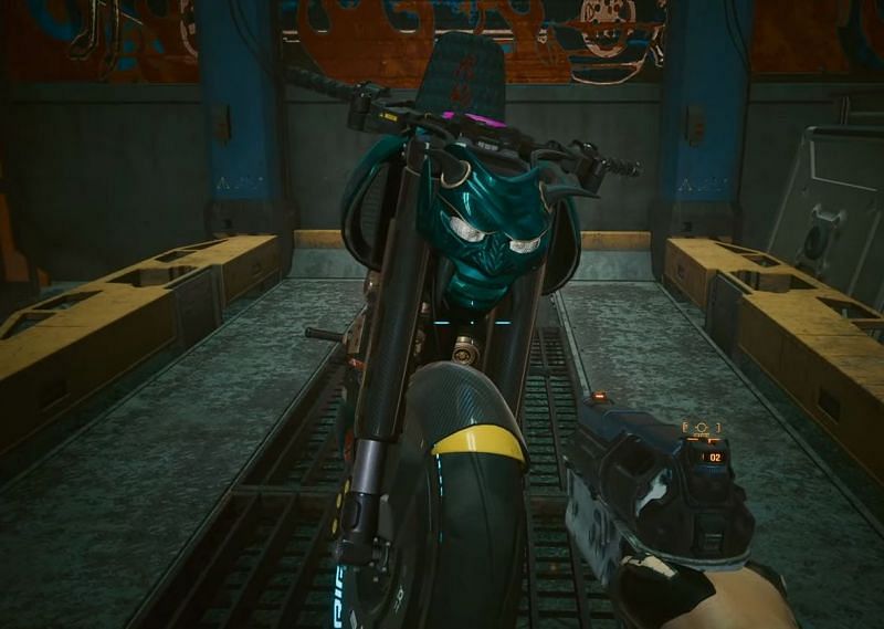The Nazare Itsumade bike in Cyberpunk 2077 (Image via CD Projekt Red)