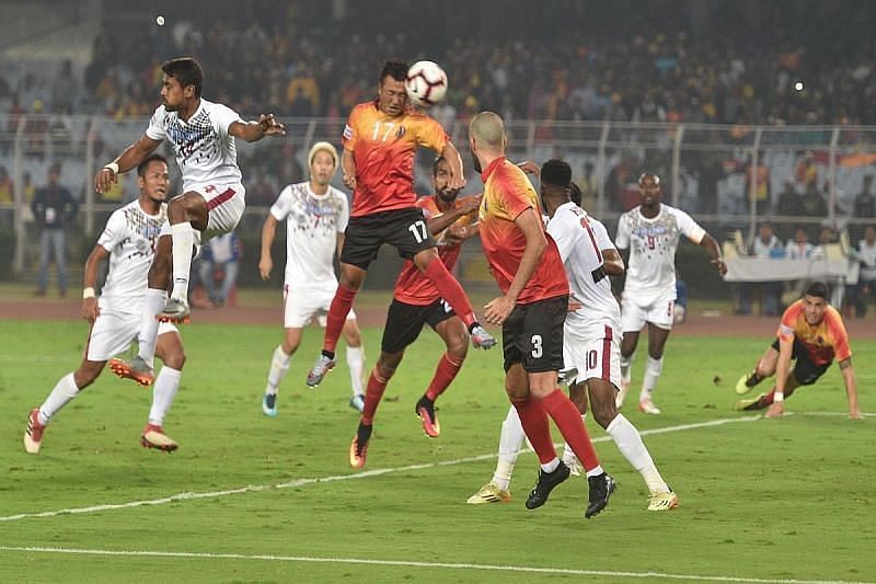 SC East Bengal in action against ATKMB. (Courtesy - ISL)