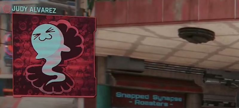 Judy Alvarez has a few interesting Easter eggs, and this one tends to stand out (Image via YouTube | gameranx)