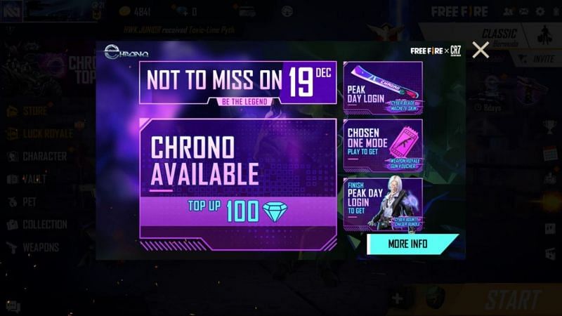 How To Get Cr7 S Chrono Character In Free Fire