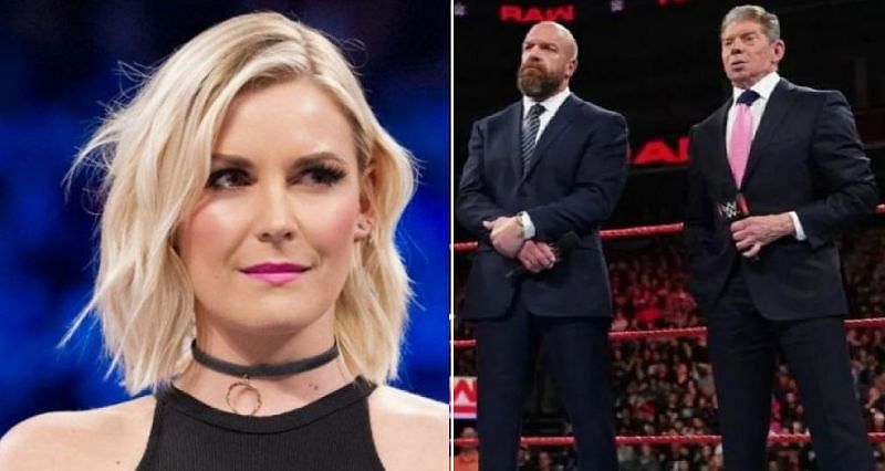 Renee Paquette, Triple H, and Vince McMahon