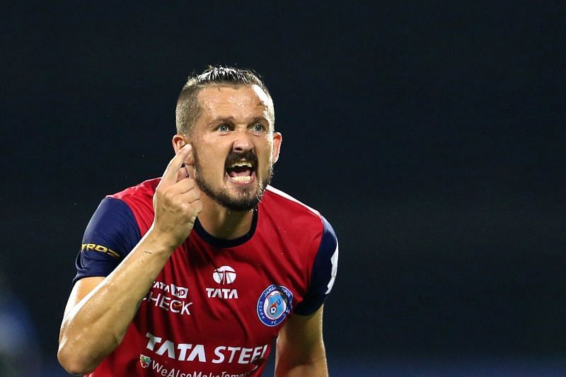Nerijus Valskis wasn&#039;t able to score a goal for Jamshedpur FC against FC Goa (Image Courtesy: ISL Media)
