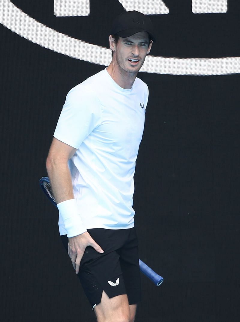 Andy Murray during a practice session at the 2019 Australian Open