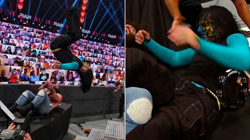 Jeff Hardy hit the back of his head against the steel steps