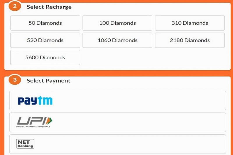 Choose the recharge and payment option