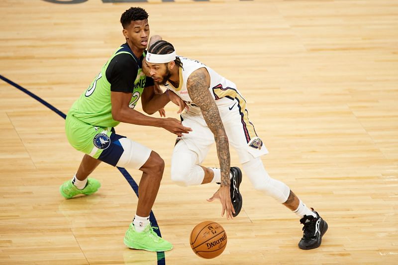 Brandon Ingram (left) of the New Orleans Pelicans