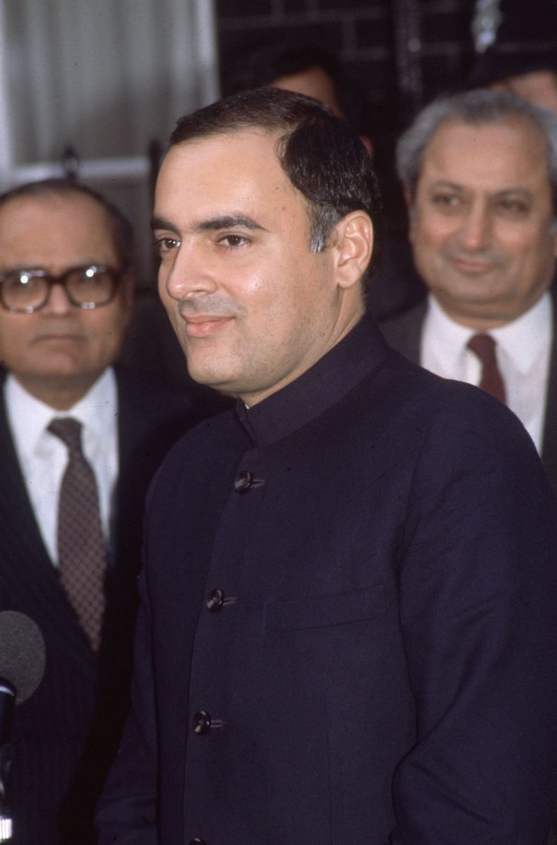 Rajiv Gandhi, the then Indian Prime Minister