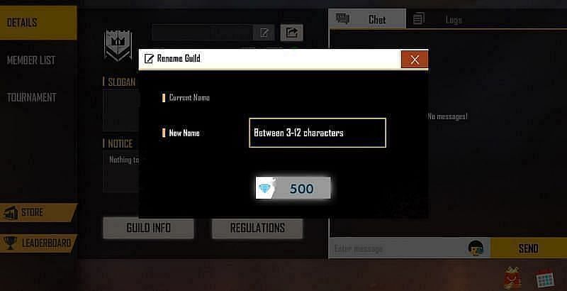 How to change the name of the guild in Free Fire