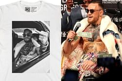 The viral Conor McGregor middle finger image that has been immortalized by Roots of Fights