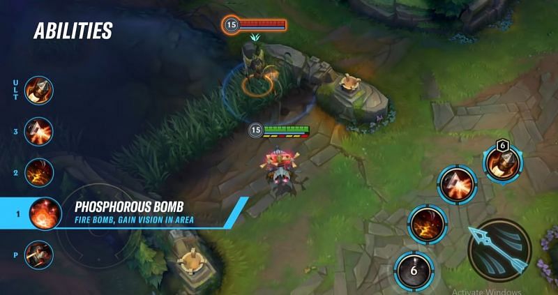 Corki&#039;s Phosphorus Bomb in Wild Rift (Image via Riot Games)