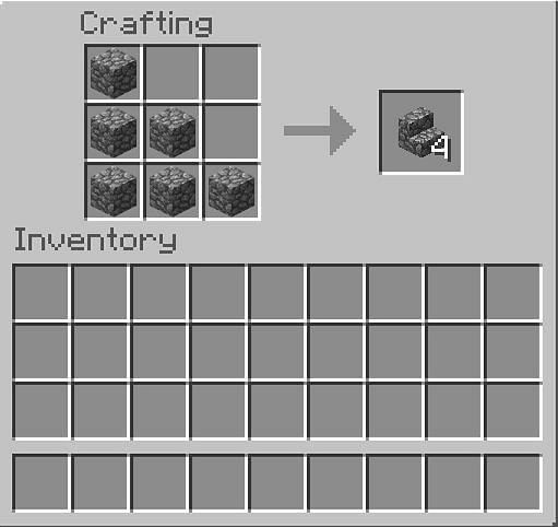 Crafting stairs in Minecraft