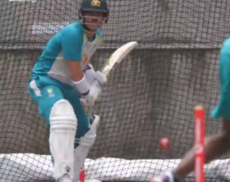 David Warner in the nets at MCG. Pic: cricket.com.au/ Twitter