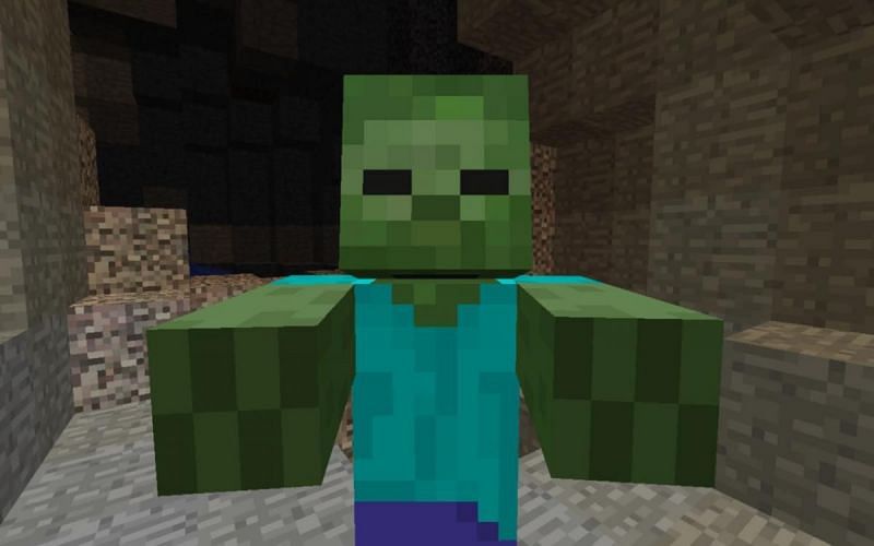 A zombie in Minecraft (Image via programminglibrarian.org)