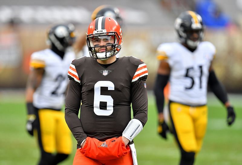 Baker Mayfield photos Browns playoff road win Pittsburgh Steelers