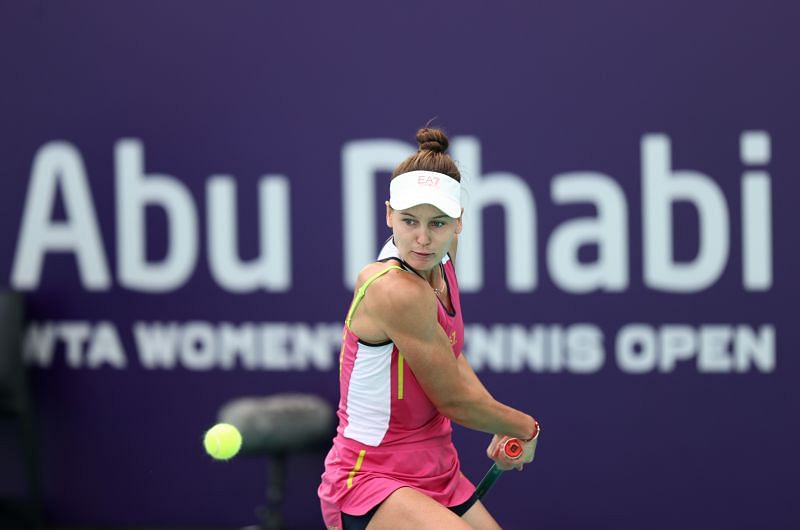 Veronika Kudermetova&nbsp;in action at the 2021 Abu Dhabi WTA Women&#039;s Tennis Open