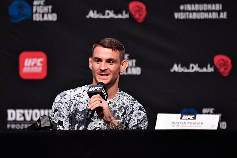 Dusrin Poirier at the UFC 257 post-fight press conference.