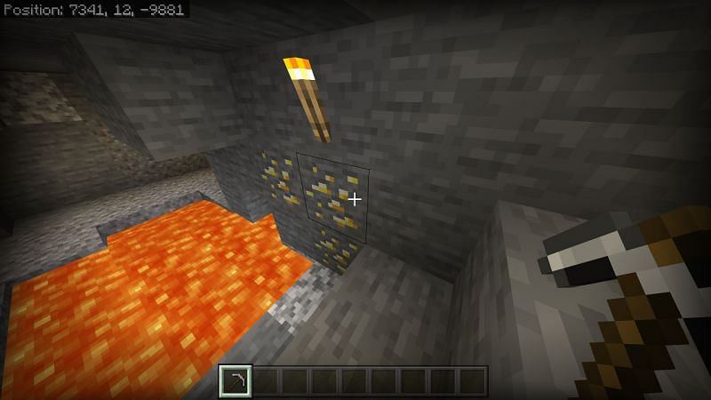 Mining Gold in Minecraft