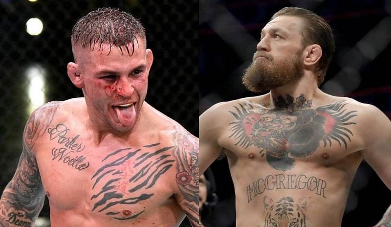 Dustin Poirier (left); Conor McGregor (right)