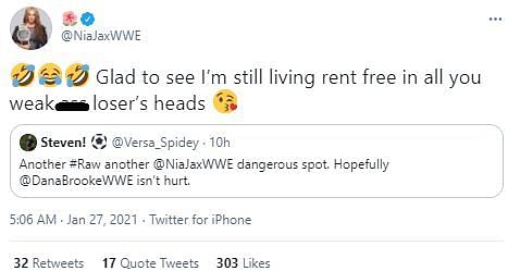 Nia Jax responds to angry fans