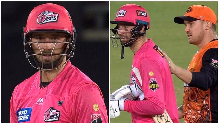 James Vince was not pleased after Andrew Tye bowled a wide ball. (Pic Courtesy: BBL, Twitter)
