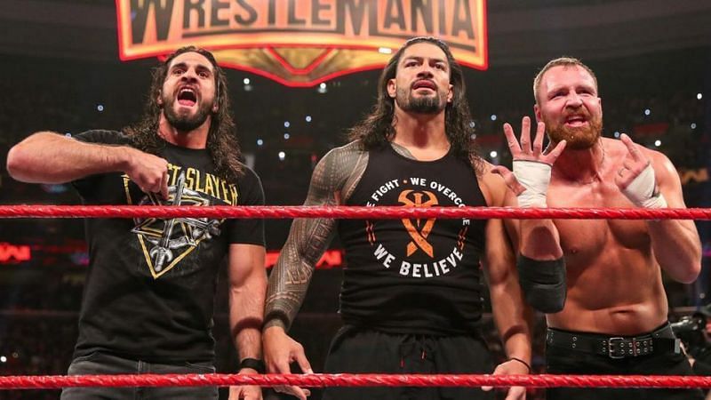 Seth Rollins, Roman Reigns, and Dean Ambrose/Jon Moxley