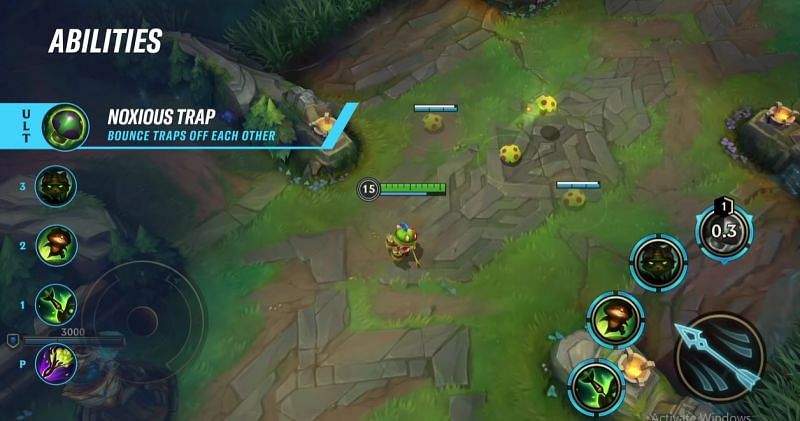 Teemo planting multiple Noxious Traps with his R (Image via Riot Games - Wild Rift)