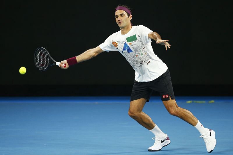 Roger Federer at the 2020 Australian Open