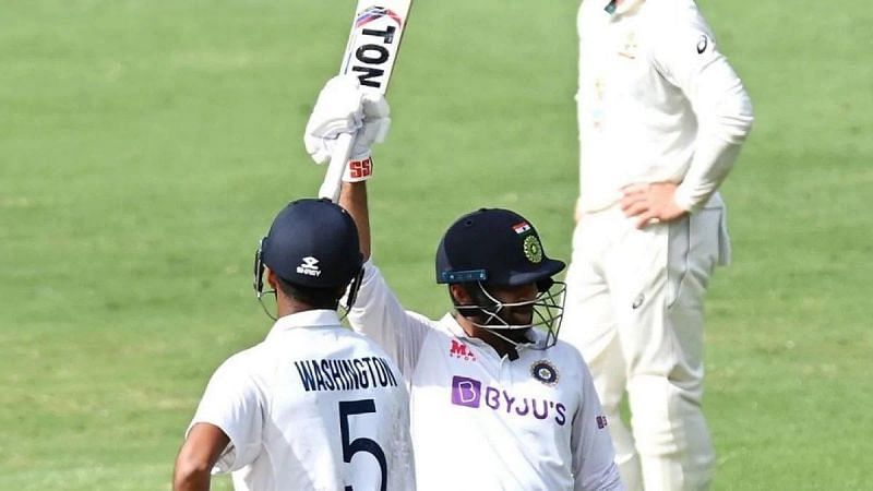 Shardul Thakur celebrates after reaching his maiden half-century