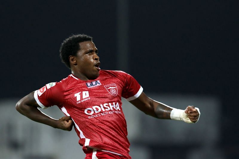 Diego Mauricio celebrates after scoring for Odisha FC against Kerala Blasters (Image Courtesy: ISL Media)