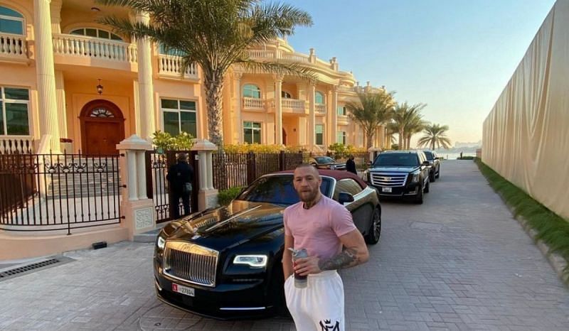 Conor McGregor in front of a mansion in Abu Dhabi | Photo credit: Conor McGregor&#039;s Instagram (https://www.instagram.com/thenotoriousmma/)