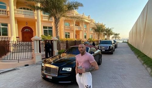 Conor McGregor in front of a mansion in Abu Dhabi | Photo credit: Conor McGregor's Instagram (https://www.instagram.com/thenotoriousmma/)