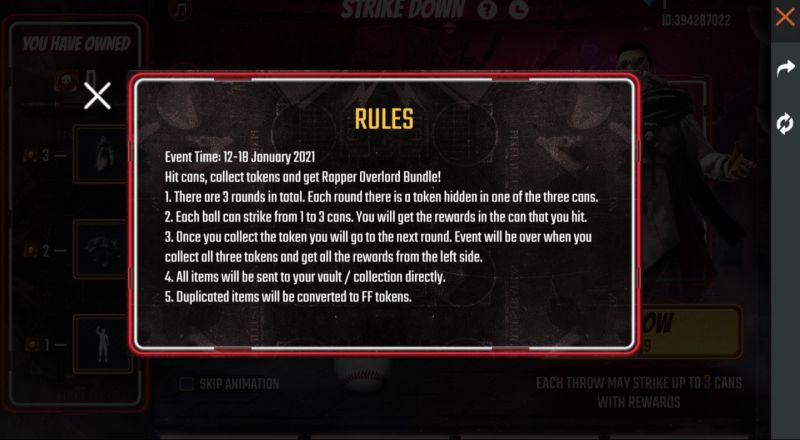 Rules of the Event