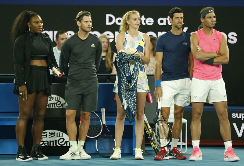 Novak Djokovic, Rafael Nadal, Serena Williams, Dominic Thiem and Petra Kvitova