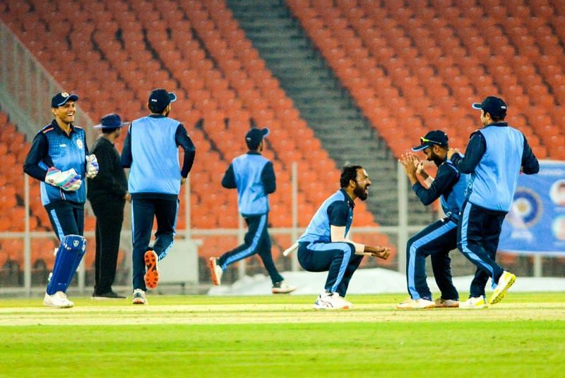 The knockout stages of the Syed Mushtaq Ali Trophy are being played in Ahmedabad behind closed doors