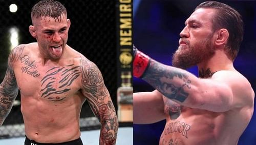 Dustin Poirier (left); Conor McGregor (right)