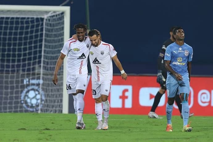 NEUFC scored both their goals in the first 10 minutes (Image courtesy: ISL)n